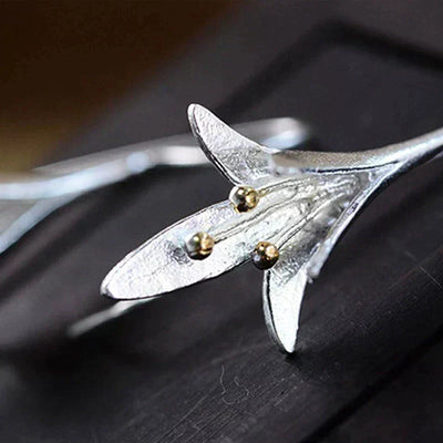 Ezüst virág fülbevalók