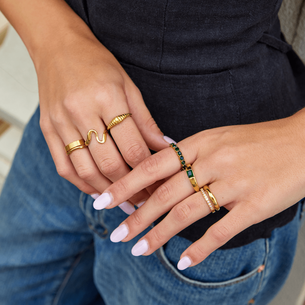 Zöld gyémánt hatású kristálygyűrű