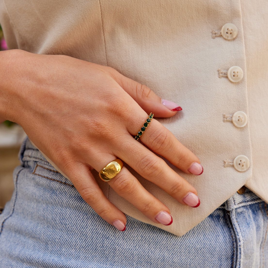 Zöld gyémánt hatású kristálygyűrű