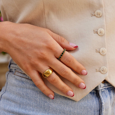 Zöld gyémánt hatású kristálygyűrű