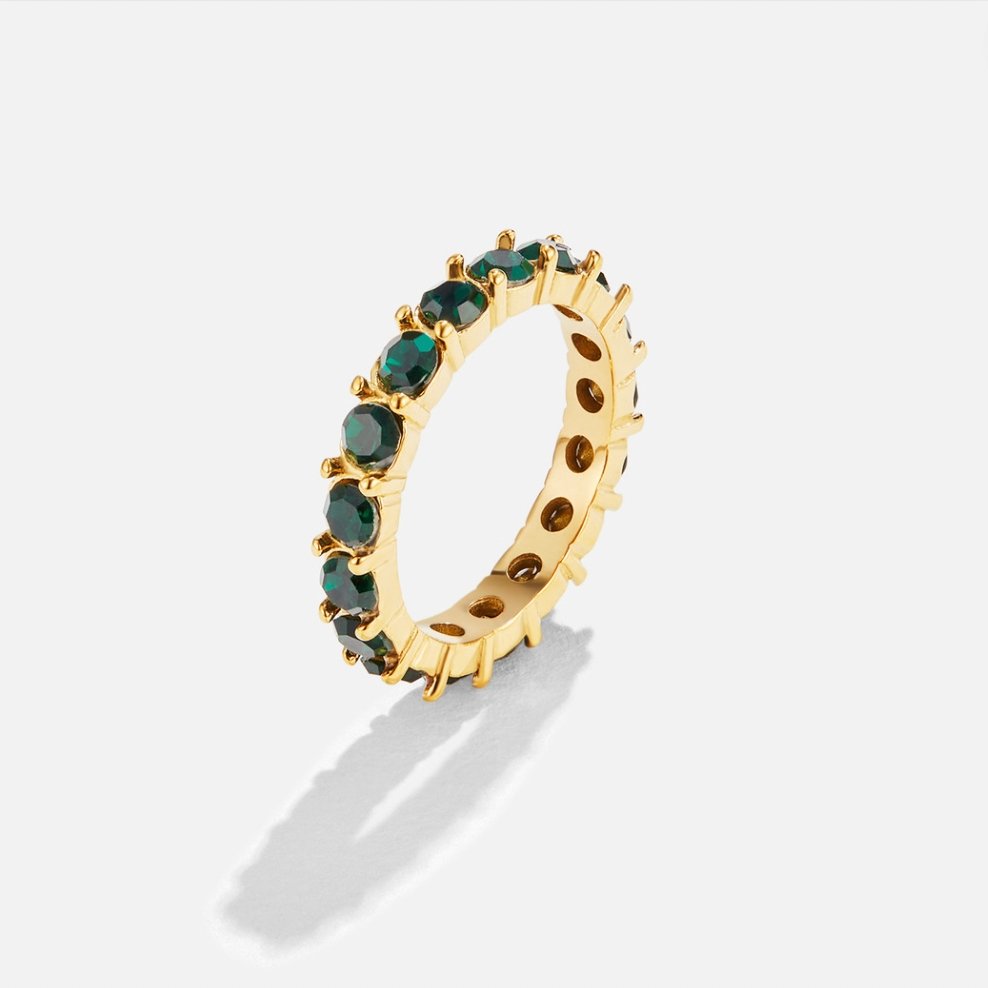 Zöld gyémánt hatású kristálygyűrű