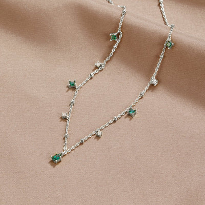 Ezüst nyaklánc kristályokkal - Emily