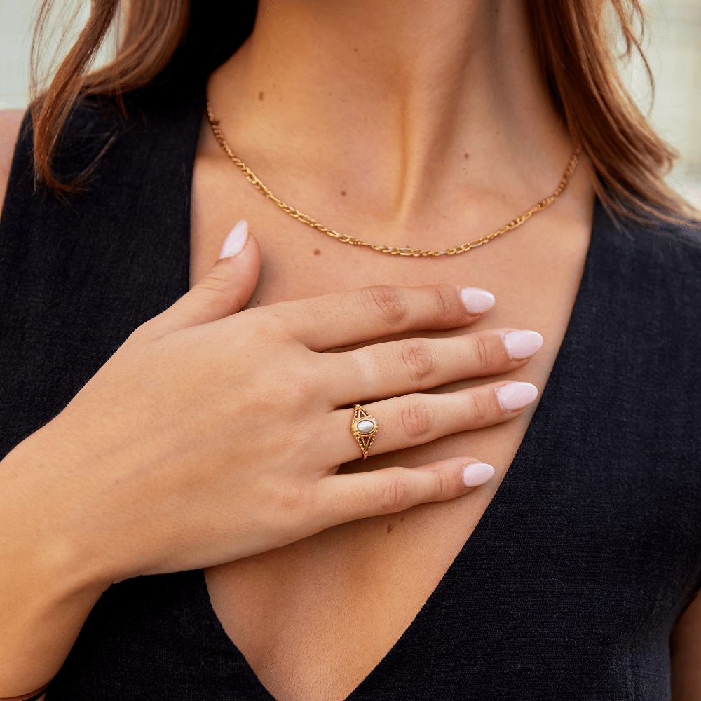 Vintage gyűrű valódi gyönggyel