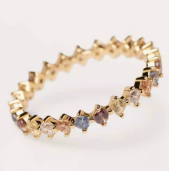 Szivárványos kristálygyűrű Adeline